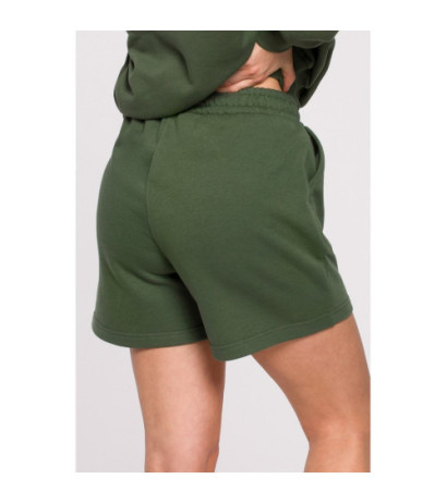B186 Szorty dresowe z haftem - trawiaste