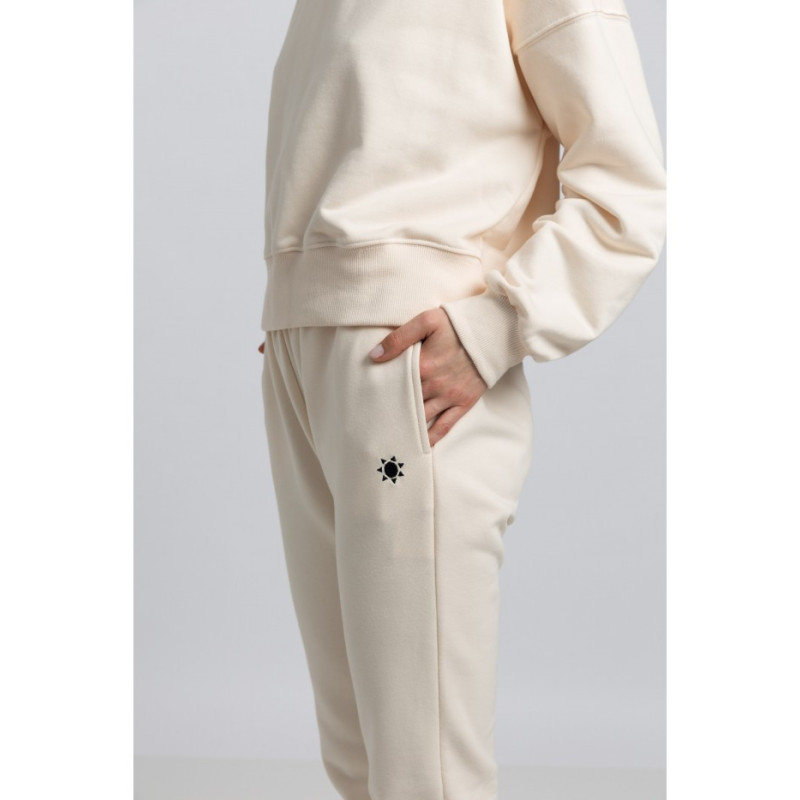 LA055 Spodnie typu Joggers ze ściągaczem - waniliowe