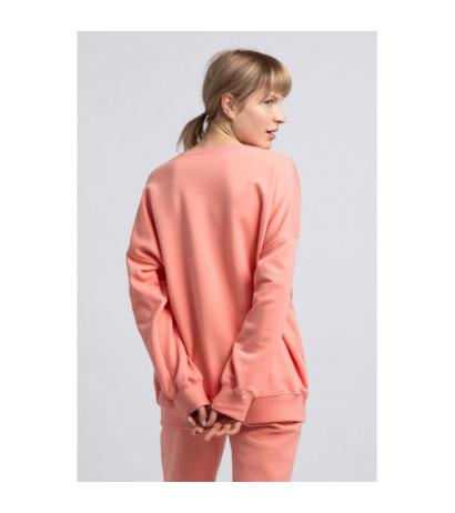 LA057 Bluza z wilkiem - koralowa