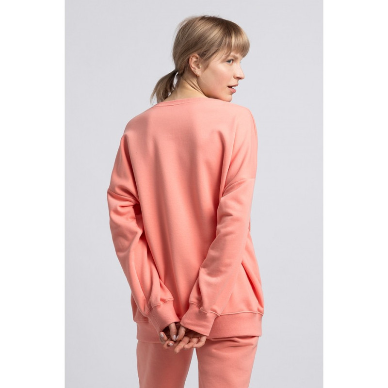 LA057 Bluza z wilkiem - koralowa