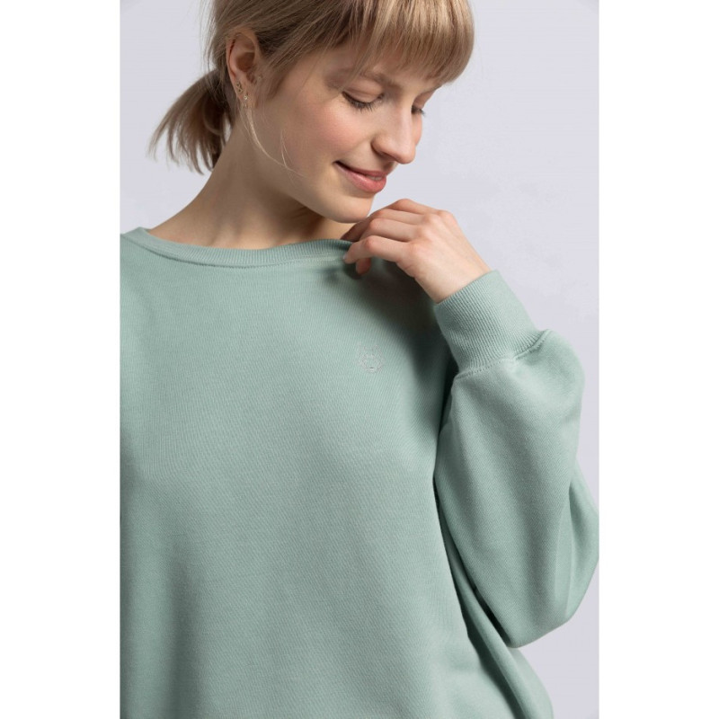 LA057 Bluza z wilkiem - miętowa