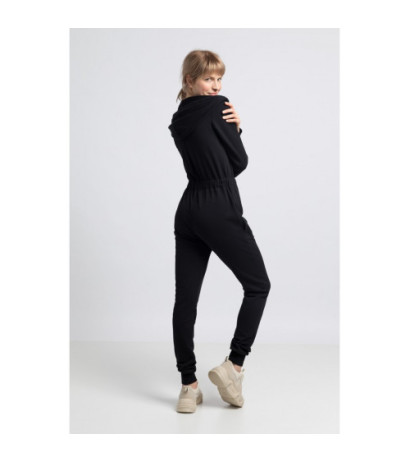 LA059 Kombinezon z kapturem i zamkiem - czarny