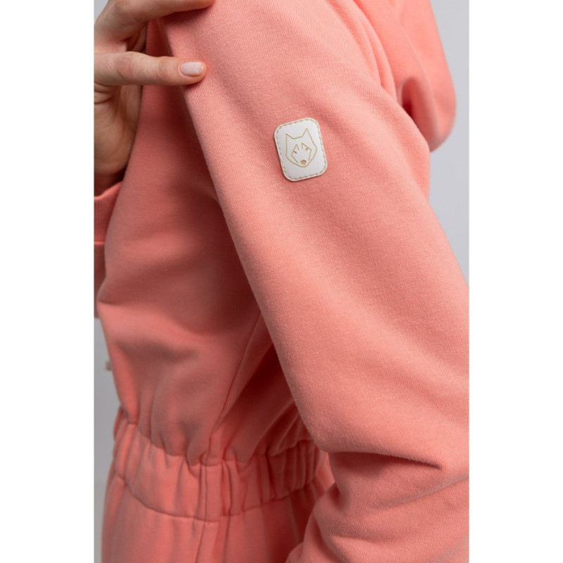 LA059 Kombinezon z kapturem i zamkiem - koralowy