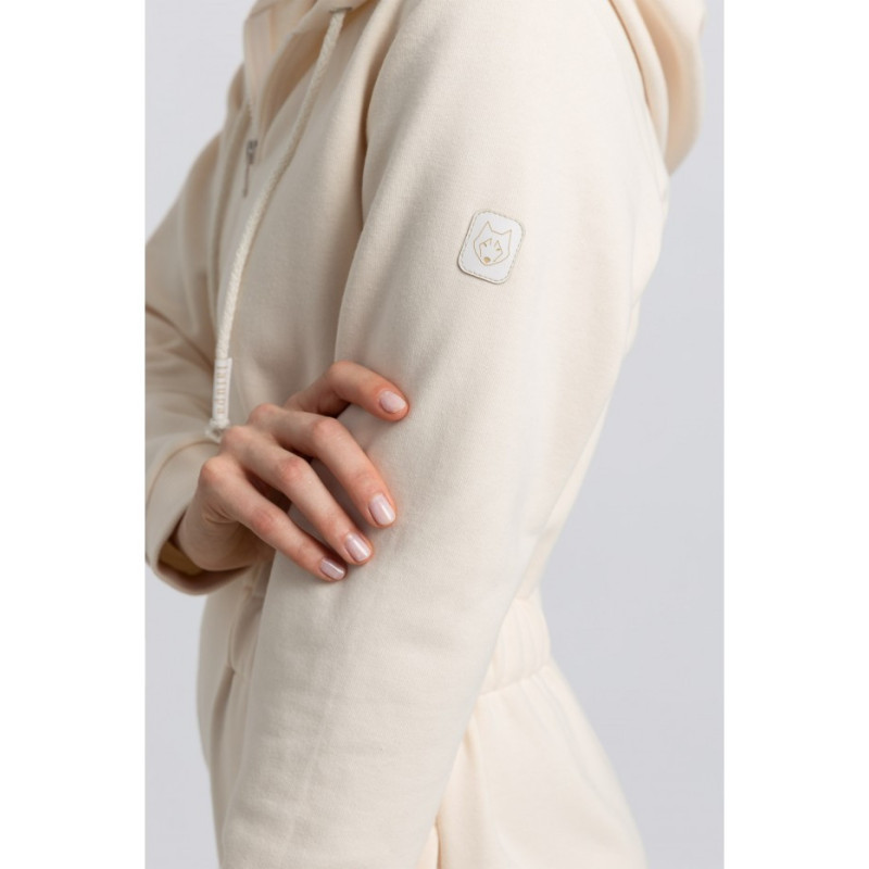 LA059 Kombinezon z kapturem i zamkiem - waniliowy