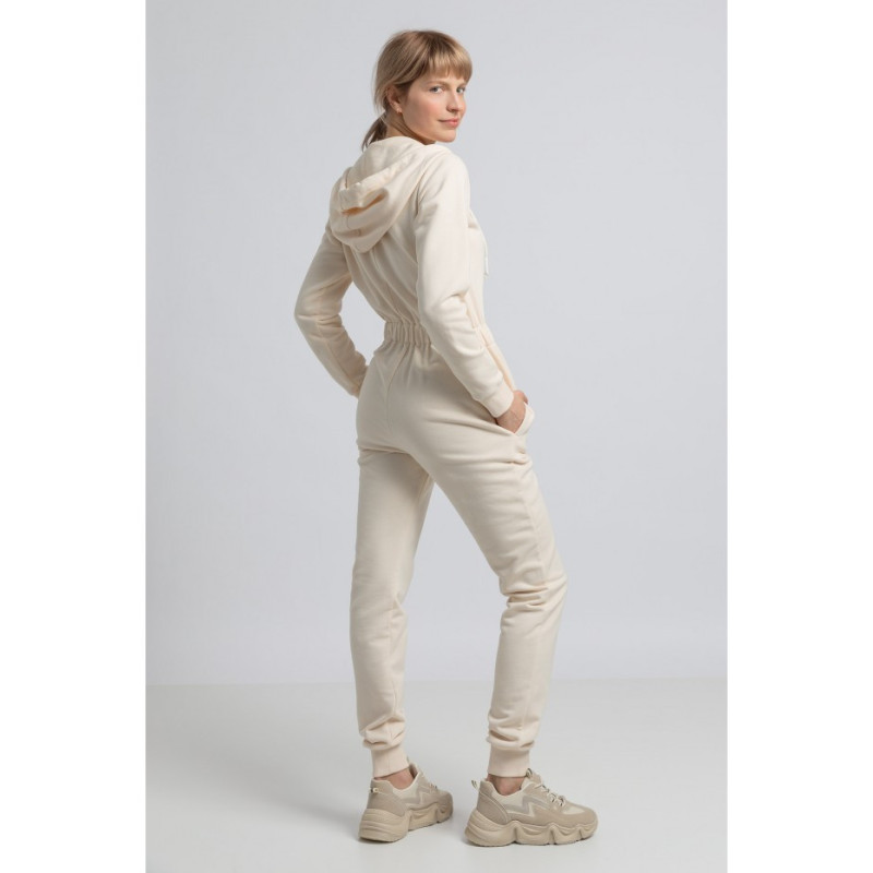 LA059 Kombinezon z kapturem i zamkiem - waniliowy