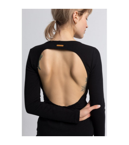 LA060 Sukienka z wycięciem na plecach - czarna