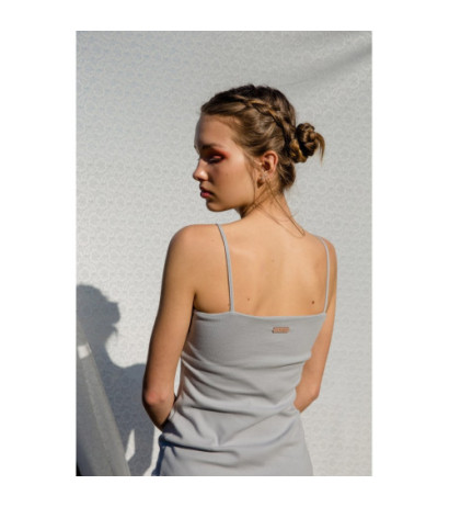 LA062 Sukienka na cienkich ramiączkach - popielata