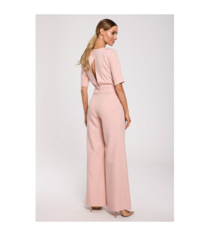 M611 Kombinezon z szerokimi nogawkami - pudrowy