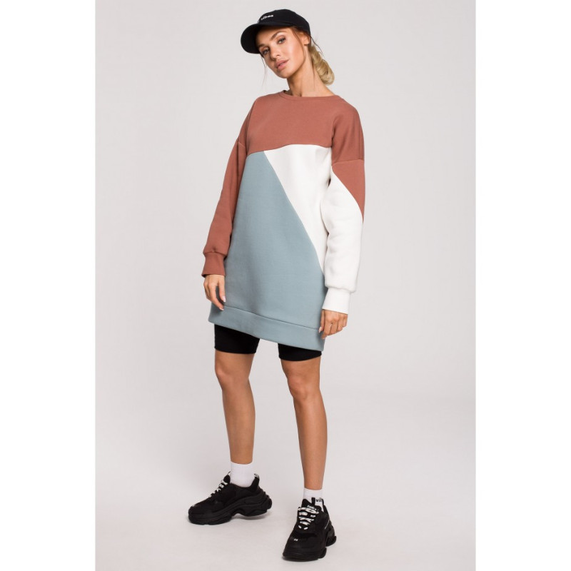 M618 Sukienka trójkolorowa - model 1