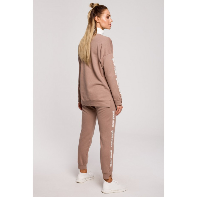 M620 Bluza z logo GOOD VIBES - cappuccino