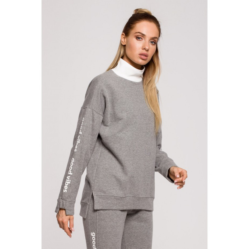 M620 Bluza z logo GOOD VIBES - szara