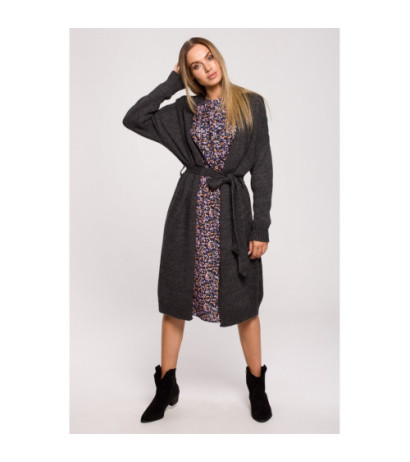 M633 Kardigan z paskiem - grafitowy