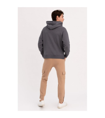 B198 Bluza z kapturem kangurek UNISEX - antracytowa