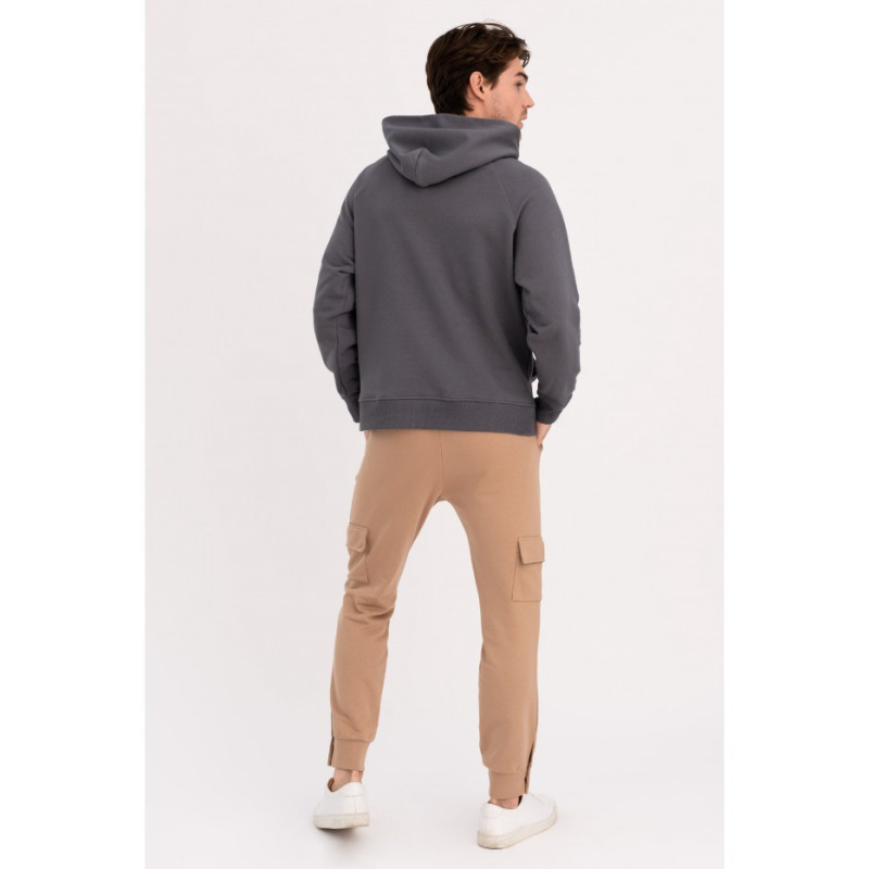 B198 Bluza z kapturem kangurek UNISEX - antracytowa