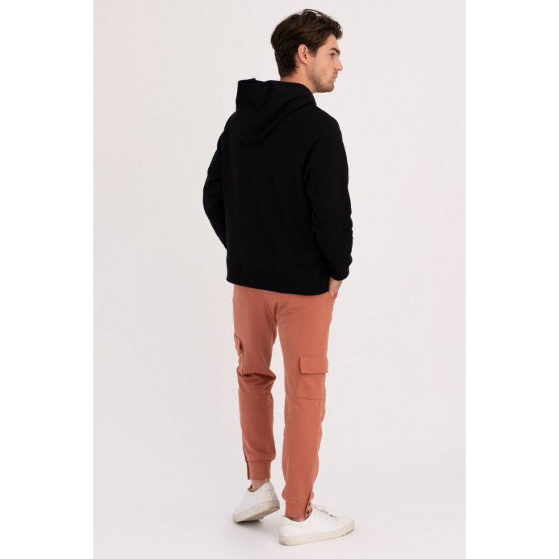 B198 Bluza z kapturem kangurek UNISEX - czarna