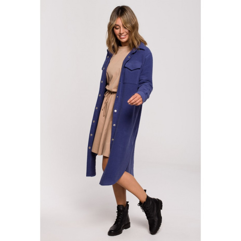 B204 Kurtka koszulowa z kieszeniami - indygo