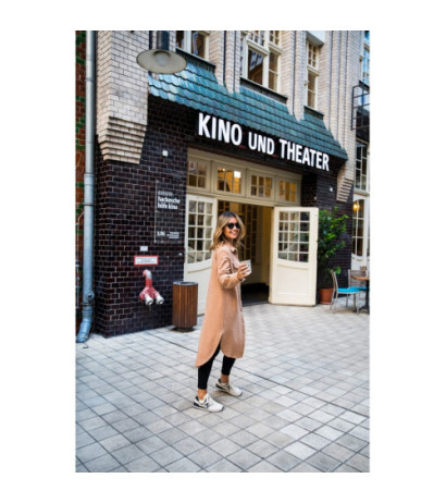 B204 Kurtka koszulowa z kieszeniami - cynamonowa