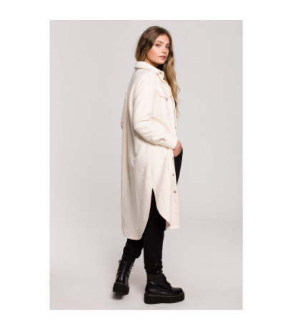 B204 Kurtka koszulowa z kieszeniami - waniliowa