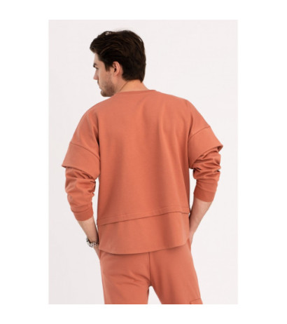 B205 Bluza z warstwowymi rękawami UNISEX - ceglasta