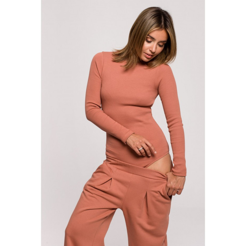 B209 Body z rozcięciem na plecach - ceglaste