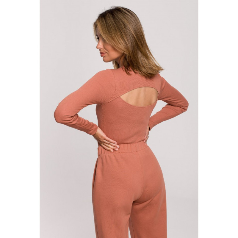 B209 Body z rozcięciem na plecach - ceglaste