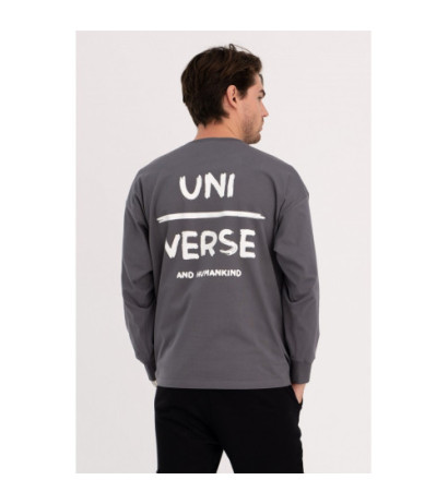 B212 Longsleeve UNISEX z nadrukiem- antracytowy