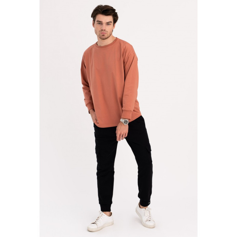 B212 Longsleeve UNISEX z nadrukiem - ceglasty