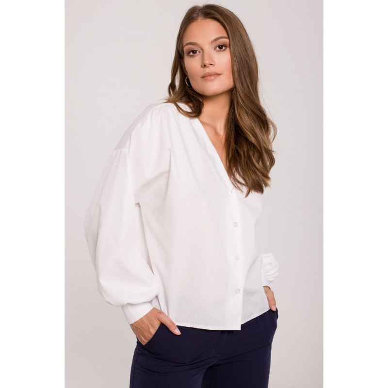 K115 Koszula z bufiastymi rękawami - biała