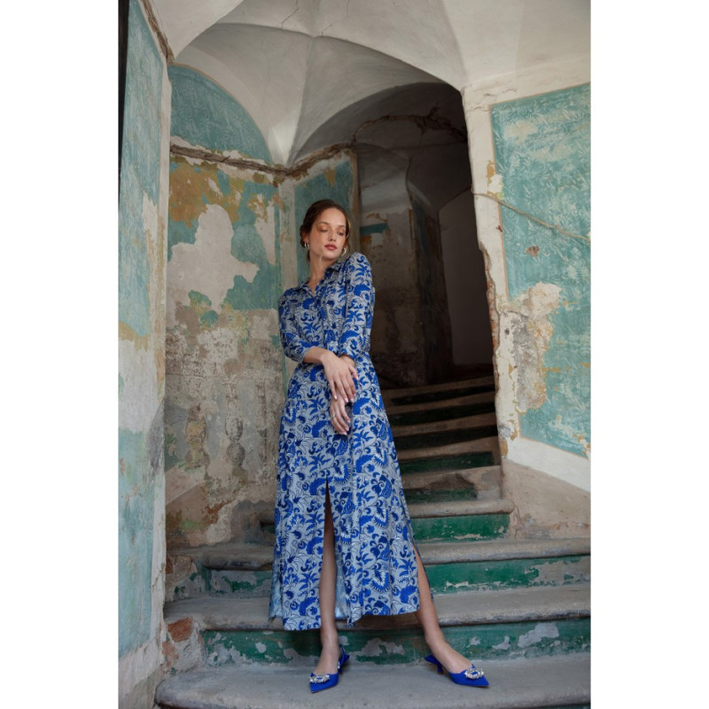 K117 Sukienka maxi zapinana na guziki - model 2