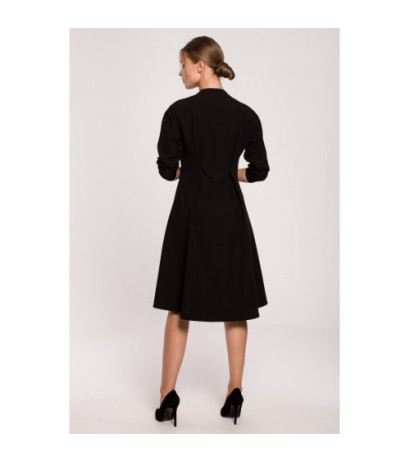 S280 Sukienka z rozkloszowanym dołem - czarna