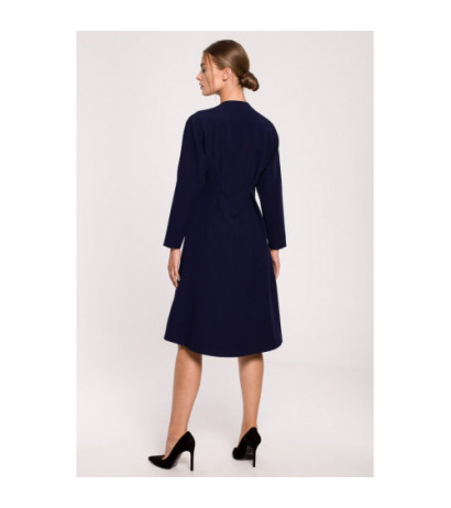 S280 Sukienka z rozkloszowanym dołem - granatowa