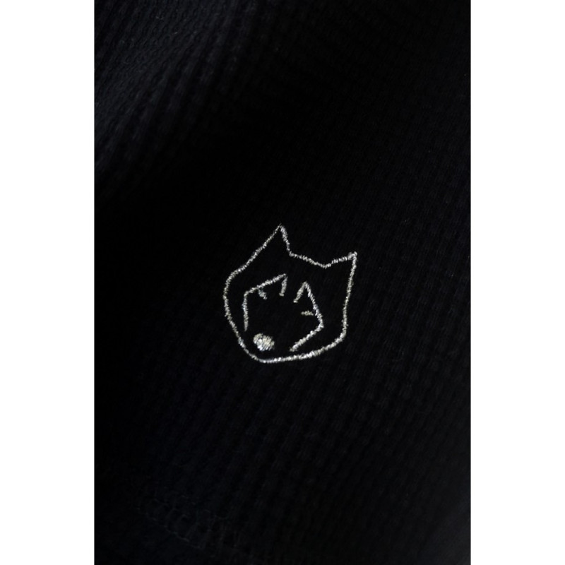 LA074 Szorty do spania z dzianiny wafelek - czarne