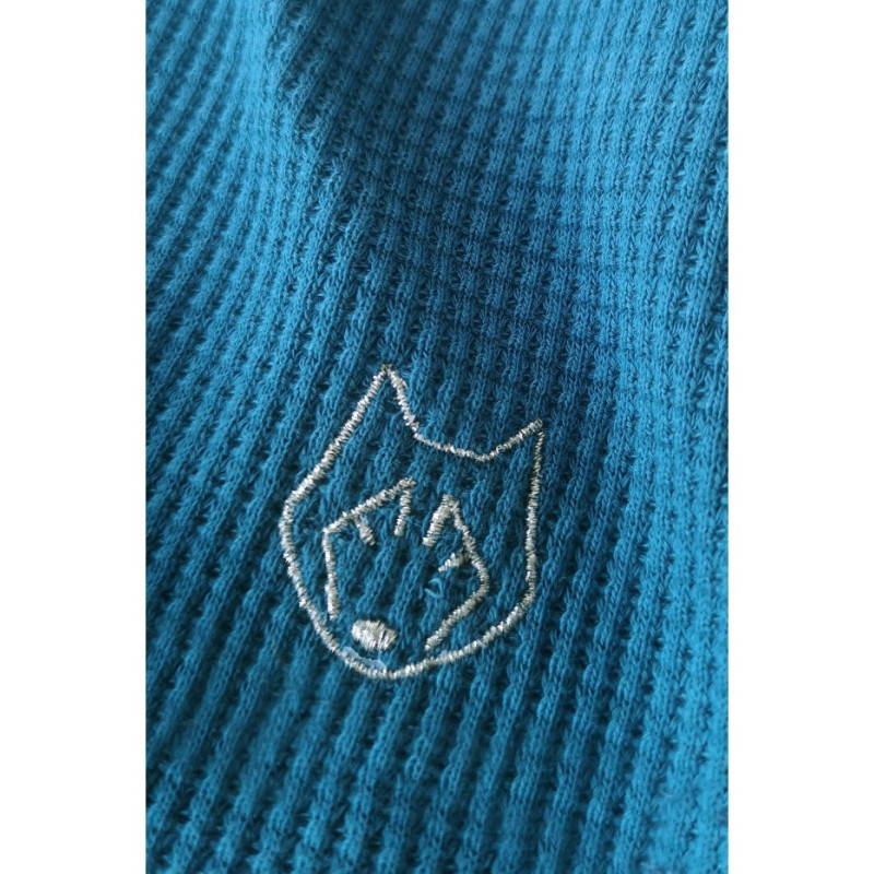 LA074 Szorty do spania z dzianiny wafelek - morski