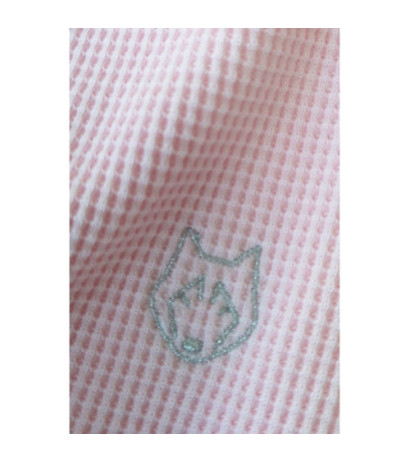 LA075 Spodnie z dzianiny wafelek - różowe