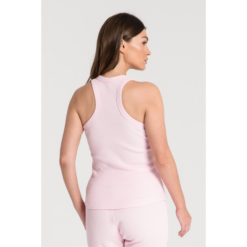 LA077 Bokserka z dzianiny wafelek - różowa