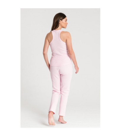 LA077 Bokserka z dzianiny wafelek - różowa