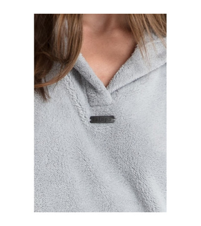LA081 Pluszowa bluza oversize - popielata