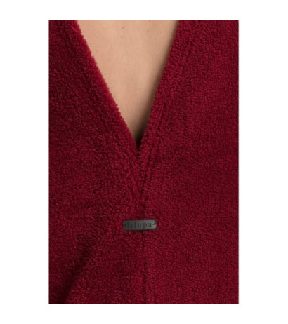 LA082 Pluszowa tunika z dekoltem - bordowa