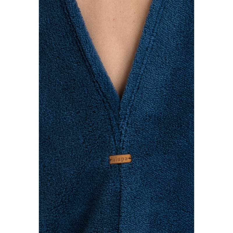 LA082 Pluszowa tunika z dekoltem - granatowa