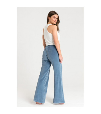 LA086 Spodnie z szerokimi nogawkami - niebieskie