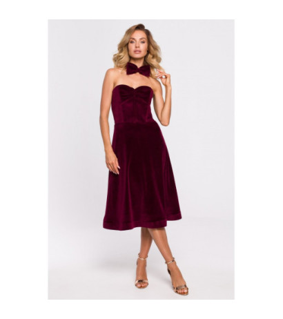 M663 Mucha welurowa - bordowa