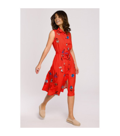 B230 Sukienka bez rękawów zapinana na guziki - model 2