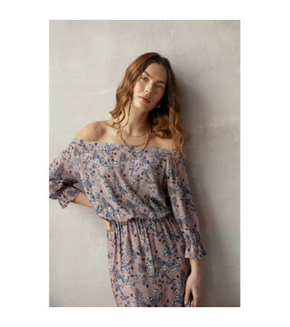 S300 Sukienka maxi a la hiszpanka w kwiaty - model 2