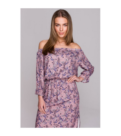 S300 Sukienka maxi a la hiszpanka w kwiaty - model 2