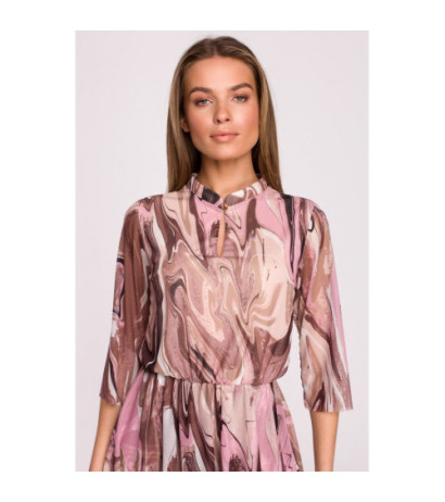 S303 Sukienka z siatki z trzema falbankami - model 3