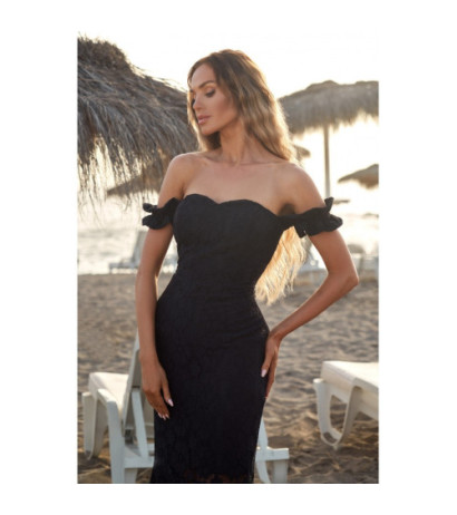 M672 Sukienka koronkowa - czarna