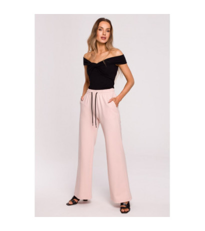 M675 Spodnie dresowe z szerokimi nogawkami - cukierkowy róż