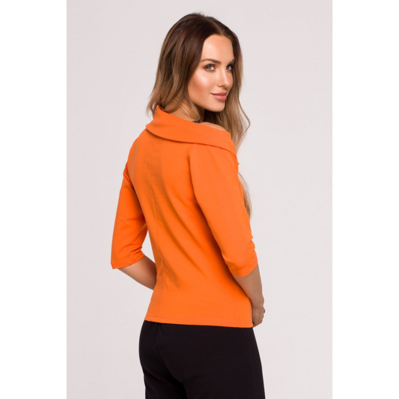 M678 Bluzka z dekoltem i lampasem MOE - pomarańczowa
