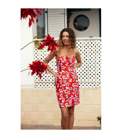 K132 Sukienka gorsetowa z nadrukiem - model 2