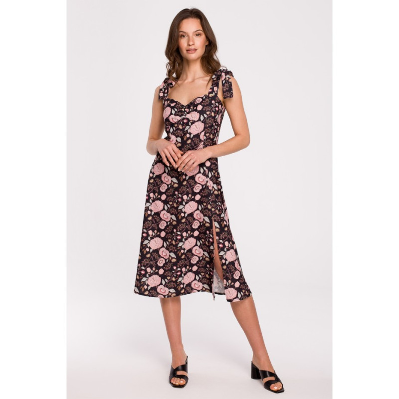 K134 Sukienka z wiązanymi ramiączkami - model 3